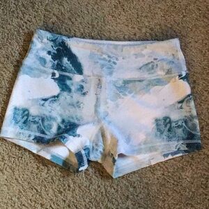 Blue and White Tie-Dye Shorts